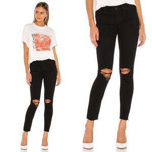 ✨NWT✨ PAIGE Verdugo Mid Rise Ultra Skinny Raw Hem Jeans in Black Domino SZ 26